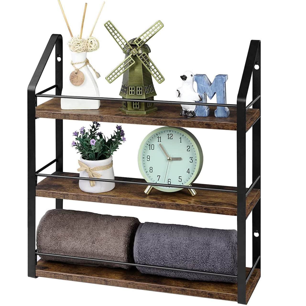 NEX™ 17" Brown Wall-Mounted 3-Tier Spice Rack Organizer